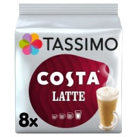 Tassimo Costa Latte Coffee Pods 8 Servings x 5 bags - rana-trading-limited