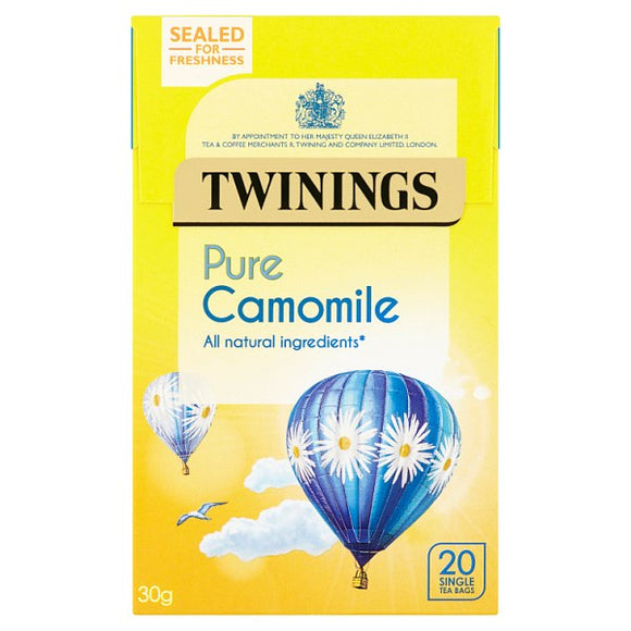 Twinings Pure Camomile 20 Single Tea Bags 30g (case of 4)