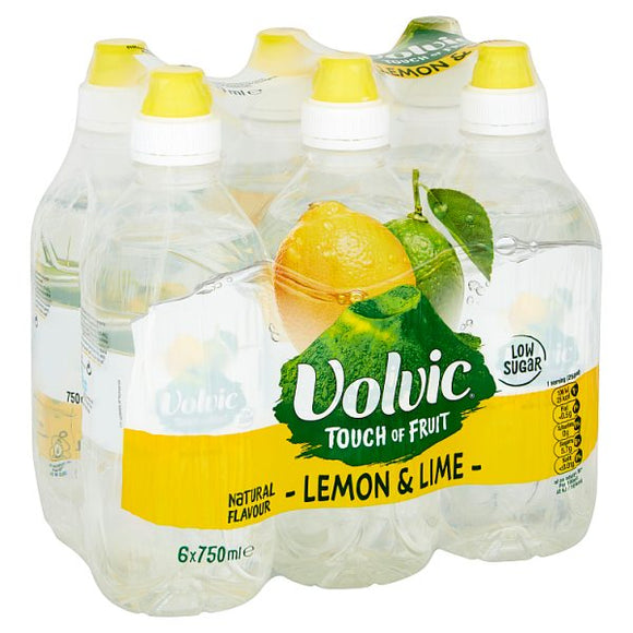 Volvic Touch of Fruit Low Sugar Lemon & Lime Natural Flavoured Water 6 x 750ml