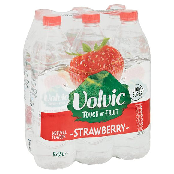 Volvic Touch of Fruit Low Sugar Strawberry Natural Flavoured Water 6 x 1.5L